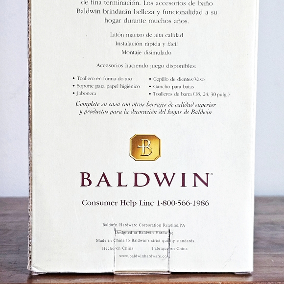 Baldwin Premium Towel Bar Edgewater Satin Nickel 18" Lifetime Guarantee - Picture 7 of 12